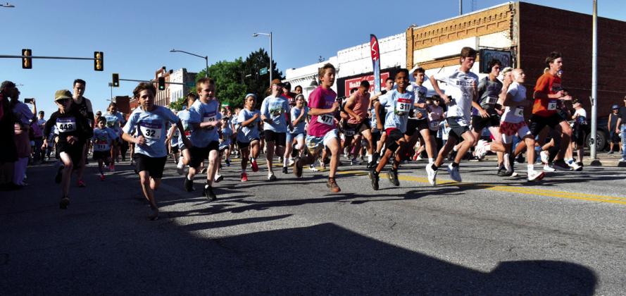 It's a fast start at the Wildflower 5k Run in Bristow on May 10, 2025. Two hundred and eightyseven people ran or walked in the race. courtesy photo