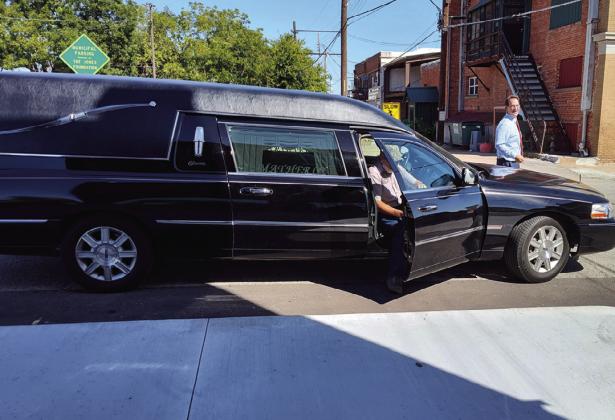 Ledbetter was picked up and deivered to the party in a hearse. Debbie Tribble photo