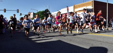 It's a fast start at the Wildflower 5k Run in Bristow on May 10, 2025. Two hundred and eightyseven people ran or walked in the race. courtesy photo