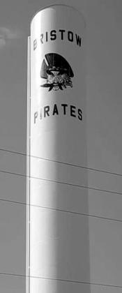 The new Pirate logo on the water tower at the rodeo grounds has been cleaned and painted. After a water test completion, the tower will be ready to fill and put back into service.