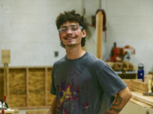 Construction trades student builds