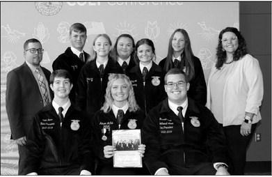 Officers atending from the Bristow Chapter, in no particular order, Jamison McNiel, Ruby Bell, Tate Bell, Allie Brewer, Riley Hill, Bella Johnson, Reshelle Lindy and Joe McGovren. courtesy photo
