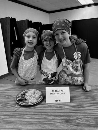 The 4-H had two teams participate in the 4-H county wide Food Showdown at Creek County Fairgrounds. Bristow 4-H had the following teams place in their age divisions: Senior Team won first place Killian, Madison and Kinsley and the Junior Team won second place Bella, Kalvary and Kazylnn. courtesy photo courtesy photo