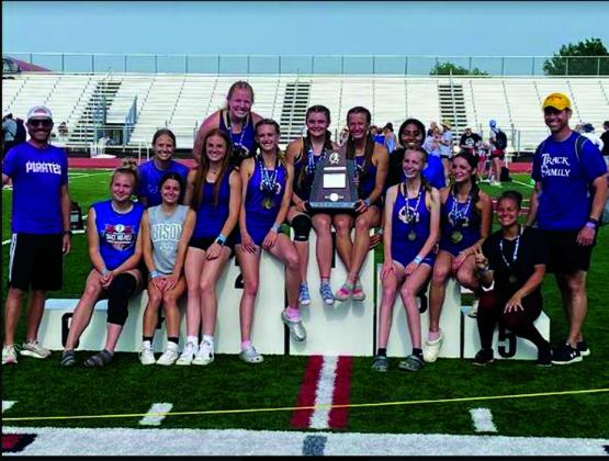 The Bristow Lady Pirate girls track team won 4A State Runner-up, in Ardmore, over the weekend. courtesy photo