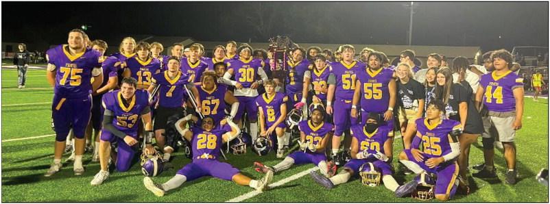Each year the Bristow Pirates take on the Mannford Pirates in the Battle of the Boats game. This is the eighth straight year that the Bristow Purple Pirates have taken home the trophy. courtesy photo