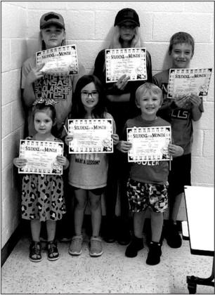 Gypsy students of the month, back row from left, Martin Gamble, Alyssa Stevens and Carter James. Front row from left, Emberly Tribble, Gracie Lane and Benjamin Anderson. courtesy photo