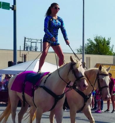 A trick rider performed in the parade and the rodeo. Angie Gentry photo
