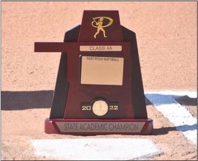 State academic fast pitch Class 4A championship trophy. courtesy photo