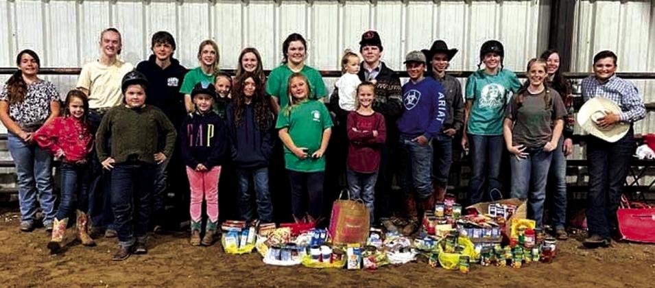 The Community service project for the Creek County Horse Club. Non perishable food was collected and presented to Bristow Social Serices.