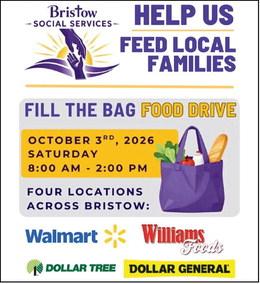 Bristow Social Services to host “Fill the Bag” Food Drive