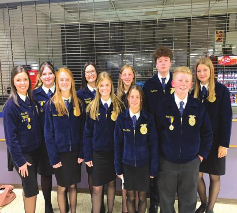 2021 FFA Speakers Front row from left, Kadence Varner, Ruby Bell, Alex Wilhite and Corbin Long. Back row from left, Abby Bell, Kinlee Snell, Paike McNiel, Allie Brewer, Zane Biswell and Brianna Applegate. courtesy photos